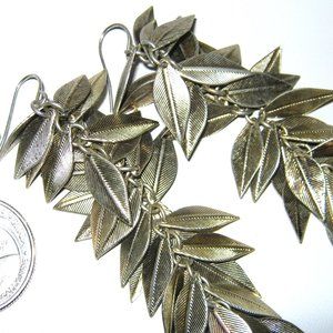 Leaf Dangle Earrings and Snowflake Pendant